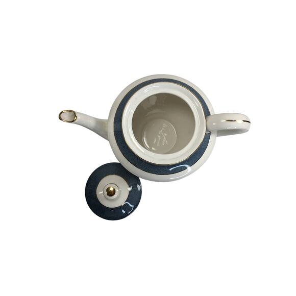 Nikko Double Phoenix Ironstone Riviera Slate Blue Teapot Made in Japan‎ RARE! - Picture 5 of 13